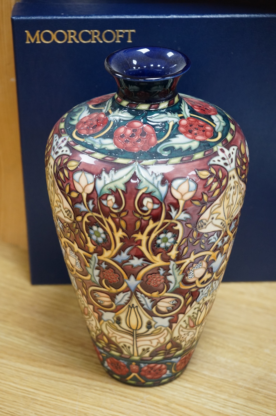 A Moorcroft ‘Bullers Wood’ vase, signed on base Rachel Bishop 2001, 16|100, (boxed)